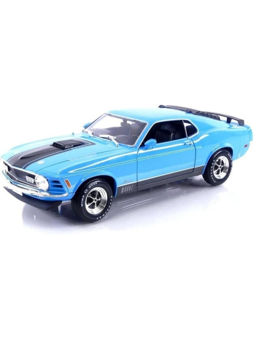 1970 Mach 1 428 Diecast Model Car - Blue with Black Stripes, Special Edition
